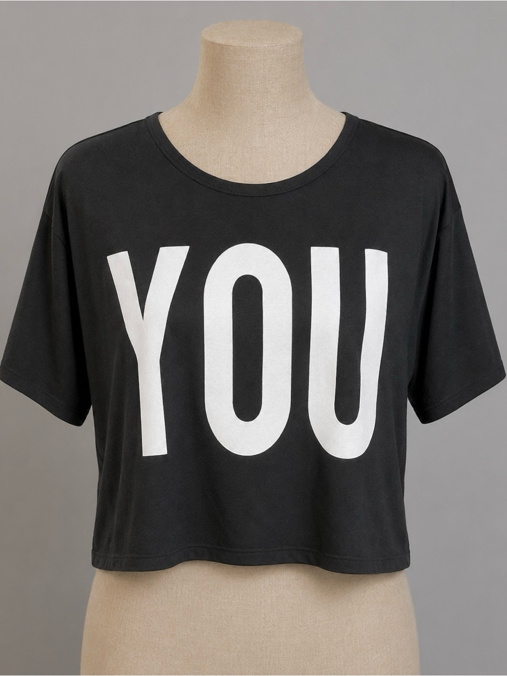 YOU Graphic Short Sleeve On Off Shoulder Top